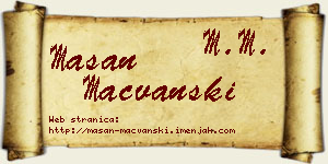 Mašan Mačvanski vizit kartica